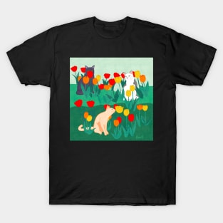 Cats in Tulips T-Shirt